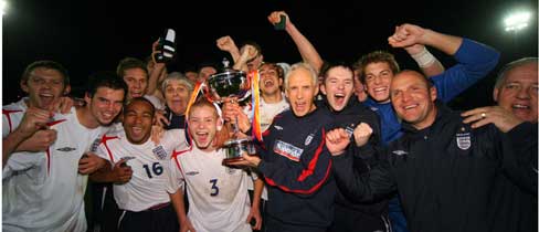 England celebrate winning the ICT
